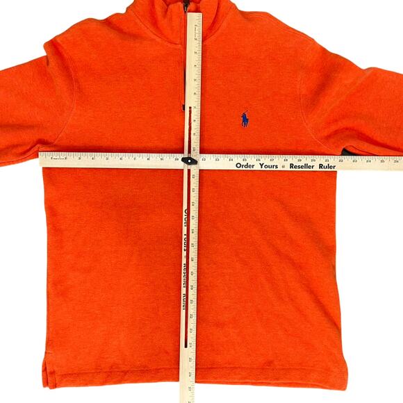 Polo Ralph Lauren Orange Quarter Zip Lightweight Long Sleeve Pullover Sz M Men's - Picture 8 of 10